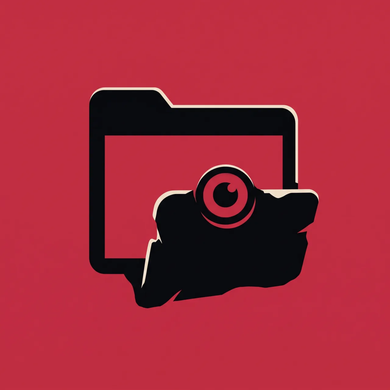 A hidden node lurking behind a browser tab, watched by a single red lens in the dark