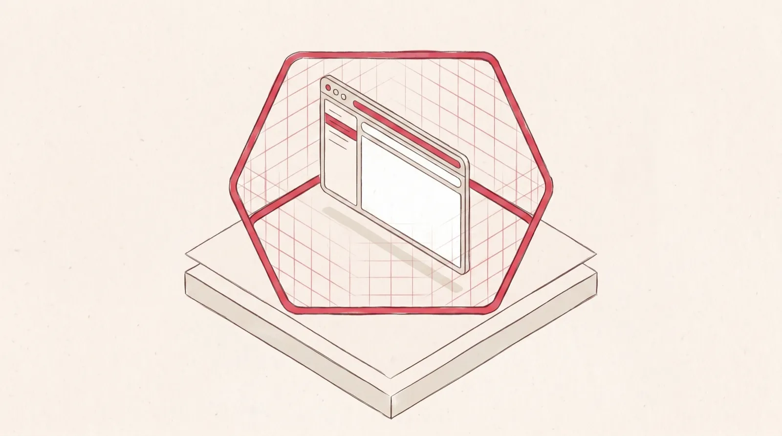 Software application floating inside a sealed hexagonal containment field