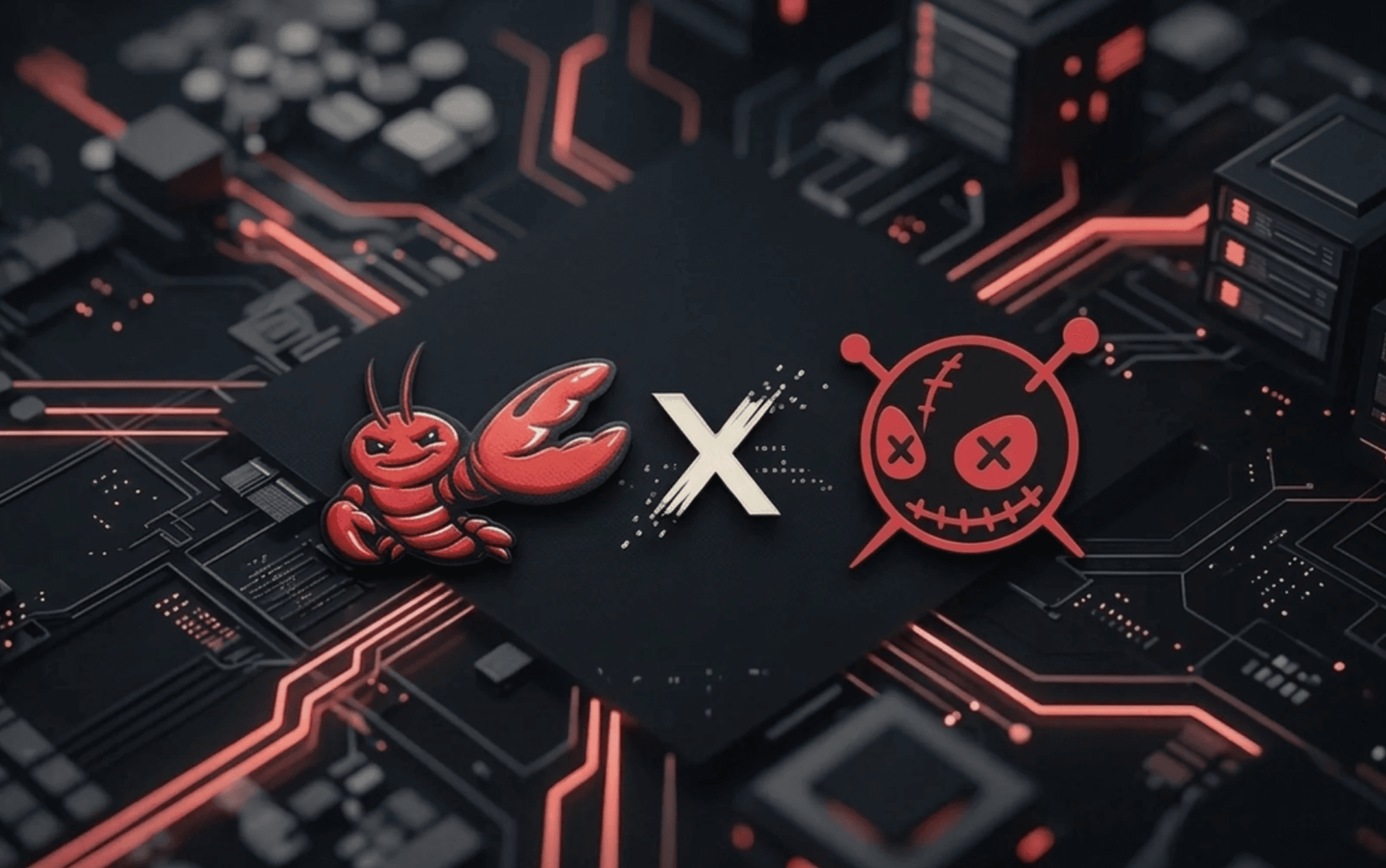 OpenClaw and Legba logos on a dark circuit board background representing AI agent security containment